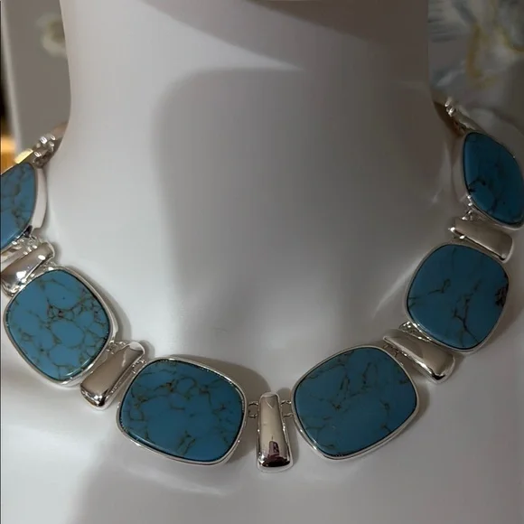 Lauren Ralph Lauren Silver Necklace with Blue Stones - Picture 10 of 11